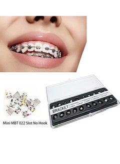 Buy 20 pieces, orthodontic brackets, metal brackets, mini straight wire brackets, without hook, Mini MBT 022 Slot No Hook in Saudi Arabia