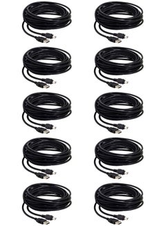 Buy 10-Piece Mini USB 5Pin to USB 2.0 Male Data Cable for Hard Disk, Camera and Phone 10m in Saudi Arabia