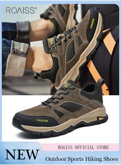 Buy Fashionable And Versatile Outdoor Sports Shoes For Men, Outdoor Hiking And Mountaineering Contrasting Colors Adjustable Lace Design Thick-Soled Mountaineering Shoes in Saudi Arabia