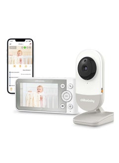 اشتري Chillax Daily Baby Monitor-WiFi Streaming 2Way Talk 4.3" Screen Baby Monitor with Secured HDCamera (720p)&Night Vision-Powered by 5GenCare في الامارات