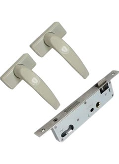 اشتري Robustline Aluminum Door Handle White With 20MM Lock body, Heavy Duty Door Handle Set. (Beige) في الامارات