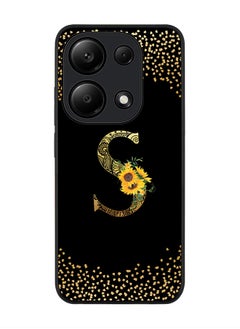 Buy Rugged Case for Xiaomi Redmi Note 13 Pro 4G / Xiaomi Poco M6 Pro 4G Cover- Custom Monogram Initial Letter Mandala Floral Alphabet - S(Black) in UAE