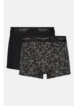 Buy Men 2 Pack Brand Logo Trunks, Black Combo in Saudi Arabia