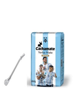 Buy Cachamate Yerba Mate Tea Slow Roasted, Air Dried Loose Leaf, Premium Aged, Sweet Rich Tea Leaves, Brews Like Coffee for Energy Boost 500g With a Straw in UAE