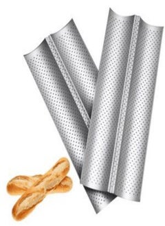 اشتري Baguette baking mould silver/two slot/three slot/four slot baguette mould في السعودية