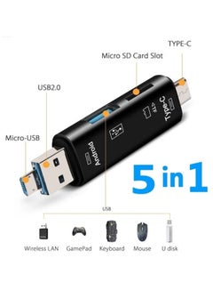 Buy 5 in 1 Multifunction Usb 2.0 Type C/Usb /Micro Usb/Tf/SD Memory Card Reader OTG Card Reader Adapter Mobile Phone Accessories in UAE