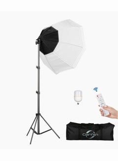 اشتري التصوير الفوتوغرافي سوفتبوكس الإضاءة كيت مع 200W ليد 3 ألوان لمبة المظلات سوفتبوكس وحمل حقيبة في الامارات