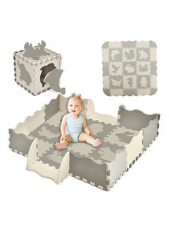 Buy Baby Foam Puzzle Play Mat, 45X45'' Interlocking Tiles Foam Playmat With Fence, Thick 0.4'' Animals Vehicle Puzzle Floor Mat For Kids, 25 -Piece Eva Foam Puzzle Baby Crawling Mat For Kids - Animal in Saudi Arabia