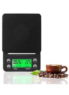 Buy Digital Coffee Scale with Timer Baking Table Weighting V60 Drip Coffee Mini Digital Electronic Kitchen Scale Tare timing Function Digital Precise Graduation Waterproof Mat in Saudi Arabia