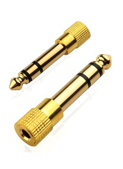 اشتري 2 Pack 6.35mm Male Plug to 3.5mm Female Socket 1/4 to 1/8 inch Stereo Audio Jack Adapter في الامارات