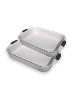 Buy Rectangular granite tray set cream in Saudi Arabia