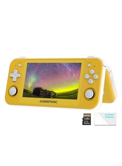 Buy RG505 Retro Game Handheld Game Console with 128GB TF-card Built-in 3000+ Games, 4.95-inch OLED Touch Screen with Android 12 System, Unisoc Tiger T618 and Compatible with Google Play Store (Yellow) in UAE