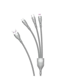 اشتري INET Cable 65W 3IN1 Charging Cable Lightning + Micro + Type-C, Charging Simultaneously. Support Different Devices - L20X في الامارات