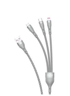 Buy INET Cable 65W 3IN1 Charging Cable Lightning + Micro + Type-C, Charging Simultaneously. Support Different Devices - L20X in UAE