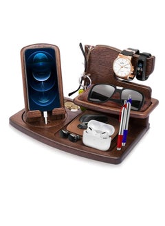 Buy Rotating Wood Docking Station Gifts for Men Bedside Organiser Birthday Gifts for Him Men's Gifts for Presents for Husband Boyfriend Gifts Dad Gifts Bedside Table Organiser Gifts in UAE