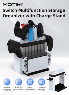 اشتري Switch Organizer with Controller Charging Dock, Controller Charger Station for Nintendo Switch & OLED Joycon, Pro Controller, Accessories Storage Tower Stand for Games, Pro Controller, TV Dock في الامارات