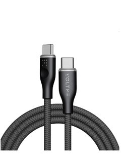 اشتري USB C to USB C Cable, Powerlink Rugg Double Nylon Fast Charging Cord 1m, 60W Power Delivery PD Charging for iPhone 15 Pro Max, MacBook Pro 2020, iPad Pro 2020, Switch, S20/S9/S8 Plus, Pixel - Black في الامارات