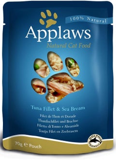 Buy Applaws Tuna & Sea Bream Adult Wet Cat Food 70g Pouch 12 pieces per    pack in UAE