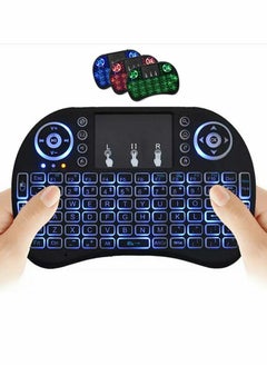 اشتري Wireless Mini Keyboard Remote Control Touchpad Mouse Combo Controller with RGB Backlit for Smart TV Android TV Box PC IPTTV 2.4GHz في الامارات