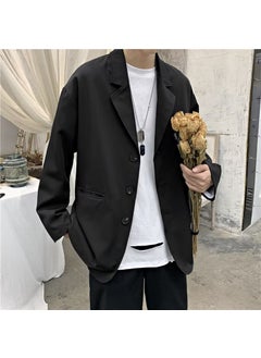 Buy Casual Solid Color Blazers Autumn 2022 Trendy Mens Jacket Black in UAE