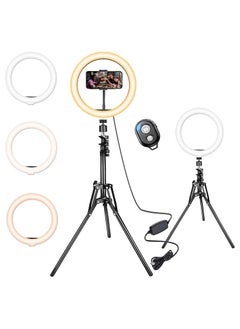 Buy 10.2" Selfie Ring Light with Phone Tripod Stand and Table Tripod and Phone Holder, MOSFiATA Upgraded Dimmable Camera Ring Light for TikTok/YouTube/Live Stream/Makeup/Photography in UAE