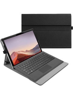 اشتري حافظة لجهاز Microsoft Surface Pro 7 Plus Pro 7 Pro 6 Pro 5 Pro 4 Pro 3 اللوحي مقاس 12.3 بوصة مع زوايا عرض متعددة وغطاء عمل متوافق مع لوحة مفاتيح من النوع W باللون الأسود في السعودية