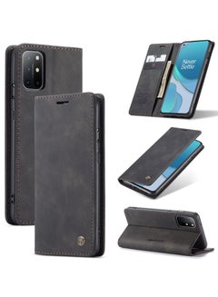 Buy CaseMe Oneplus 8T Case Wallet, for Oneplus 8T Wallet Case Book Folding Flip Folio Case with Magnetic Kickstand Card Slots Protective Cover - Black in Egypt