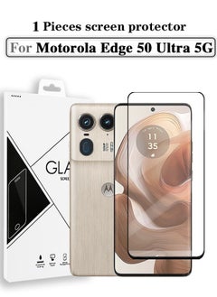 اشتري قطعة واحدة من واقي الشاشة الزجاجي بغطاء كامل لهاتف Motorola Edge 50 Ultra 5G أسود/شفاف وملحقات واقي الشاشة في السعودية