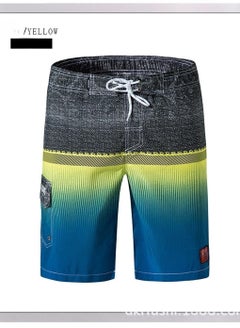 Buy Sports Loose Breathable Swimming Short Yellow in UAE
