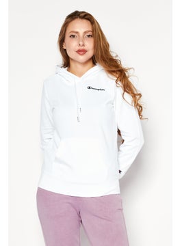 Buy Women Sportswear Fit Long Sleeve Training Hooded Sweatshirt, White in UAE