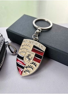 Buy Porsche Logo Gold Design Metal Keychain Keyring in UAE