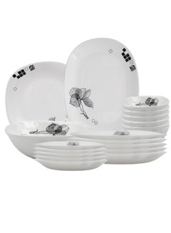 Buy Danny home 20pcs Opal Glass Ware Dinnerware set Eco-Friendly Safe to Use Dishwasher MIcrowave Safe Heat Break Sctarch Resistance Dinner plates Bowls soup plates in UAE