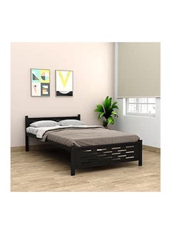 Buy Steel Executive Double Bed Black 70x206x120cm in UAE