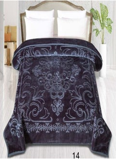 Buy Heavy winter blanket, 6 kg, two floors, plain engraved with a super soft texture, king size, 220 x 240 cm in Saudi Arabia