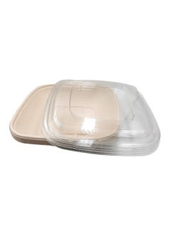 Buy Bagasse Rectangular Bowl 32 Ounce With Lid 12 Pieces in UAE