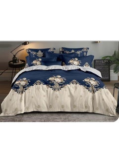 Buy Super King Size Bedsheet Set 6PCs Luxury Soft Bedding Set High Quality Cotton Duvet Cover Set Includes 1 Duvet Cover 1 Fitted Sheet 2 Pillow Shams & 2 Pillowcase in UAE