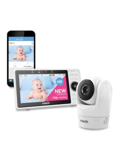 Buy Upgraded Smart Wifi Baby Monitor Vm901 5Inch 720P Display 1080P Camera Hd Nightvision Fully Remote Pan Tilt Zoom 2Way Talk Free Smart Phone App Works With Ios Android in UAE