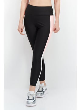 اشتري Women Sportswear Fit Brand Logo Training Tights, Black/Pink في الامارات