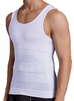 Buy Tight Shapewear Vest for Men, High Compression Shirt Sleeveless Tummy Control Vest Scoop Neck - Waist Slimming in UAE