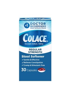 Buy Regular Strength Stool Softener for Gentle Effective Constipation Relief, 1 Doctor Recommended Stool Softener Brand, 100 mg Docusate Capsules, 30 Count in UAE