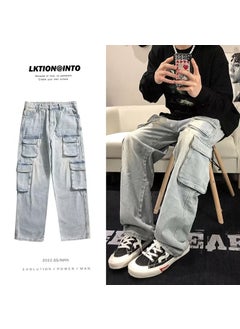 Buy 2022 New Autumn Winter Mens Casual Washed Jeans Black in Saudi Arabia