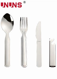 Buy Flatware Cutlery Set,4 Pcs Stainless Steel Knife Fork Spoon Bottle Opener Set,Silverware Utensils Kit,Flatware Cooking Cookware Set For Home Camping Traveling Picnic,Utility Kitchen Cutlery Set in Saudi Arabia