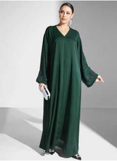 Buy Embellished Button Detail Abaya in Saudi Arabia