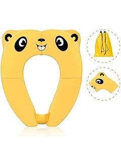 اشتري Travel Potties,Toddler Potty Seat Cover Travel Portable Potty Seat for Kids Non-Slip Foldable Toilet Seat Pad with Carry Bag & Splash Guard Yellow في السعودية