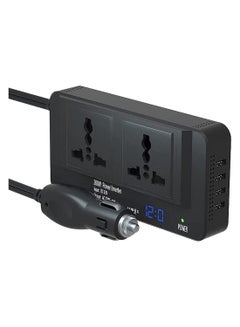 اشتري 200W Car Power Inverter DC 12V To 220V AC Car Inverter 4 USB Ports Charger Adapter Car Plug Converter With Switch And Current LCD Screen في الامارات