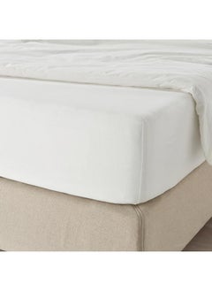 Buy Fitted Sheet White 180X200 Cm in Saudi Arabia