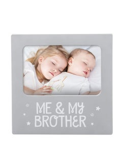 Buy Me And My Brother Picture Frame Nursery D Cor Gender-Neutral Baby Frame Perfect Siblings Gift Baby Keepsake Photo Frame 4 X 6 Frame Tabletop Easel Back Grey in UAE