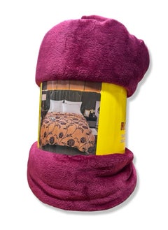 Buy Fleece Blanket-160X200Cm-Soft-Fluffy Blanket-Warm For Sofa And Bed-Easy To Carry-Maroon Colour in UAE