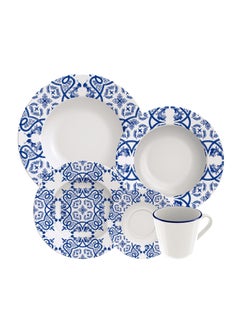 Buy Algarve 20 Pieces Decorated Porcelain Dinner Set in UAE