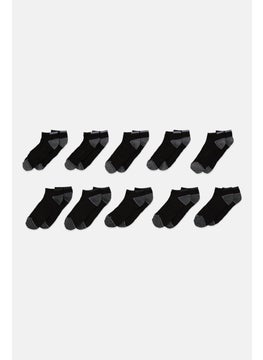 اشتري Men 10 Pairs Low Cut Socks, Black/Grey في الامارات